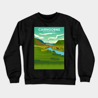 Cairngorms National Park Vintage Minimal Travel Poster Crewneck Sweatshirt